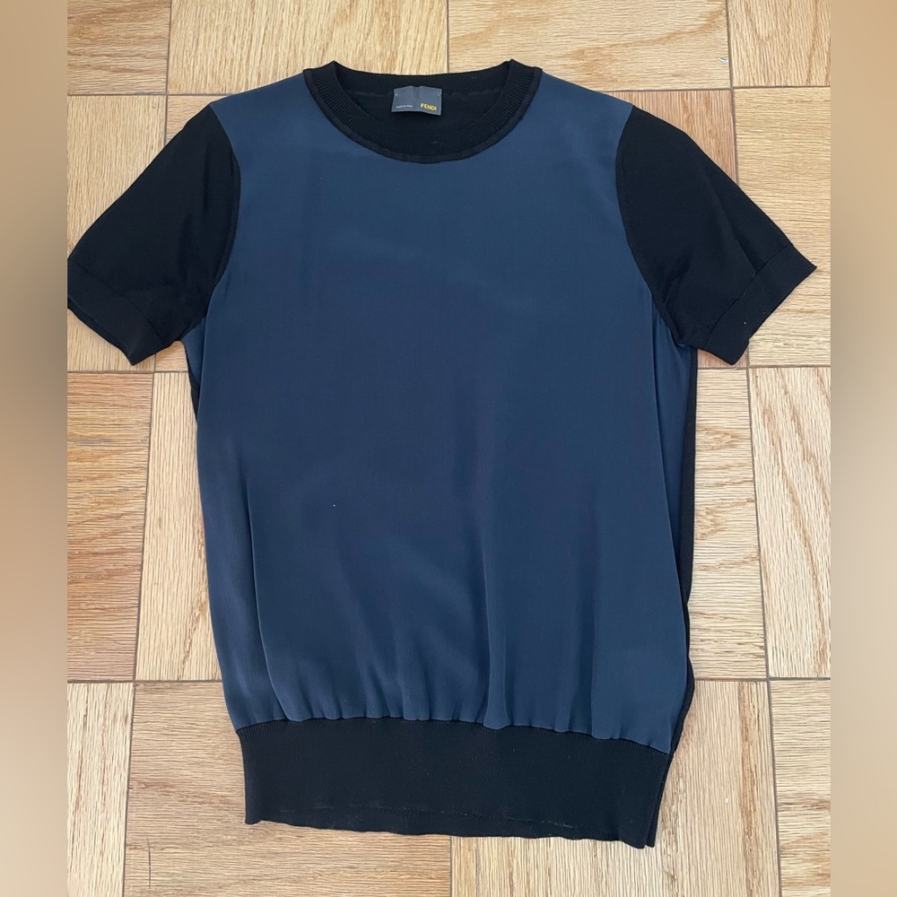 Short sleeve sweater in wool and silk - Fendi